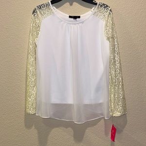 White Blouse w/ Lace Sleeves